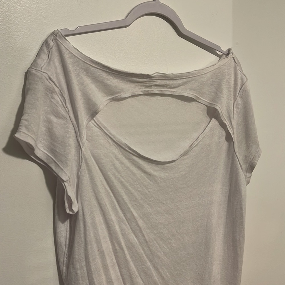 NEW We The Free FP white cutout short sleeve tshirt small - Picture 3 of 6